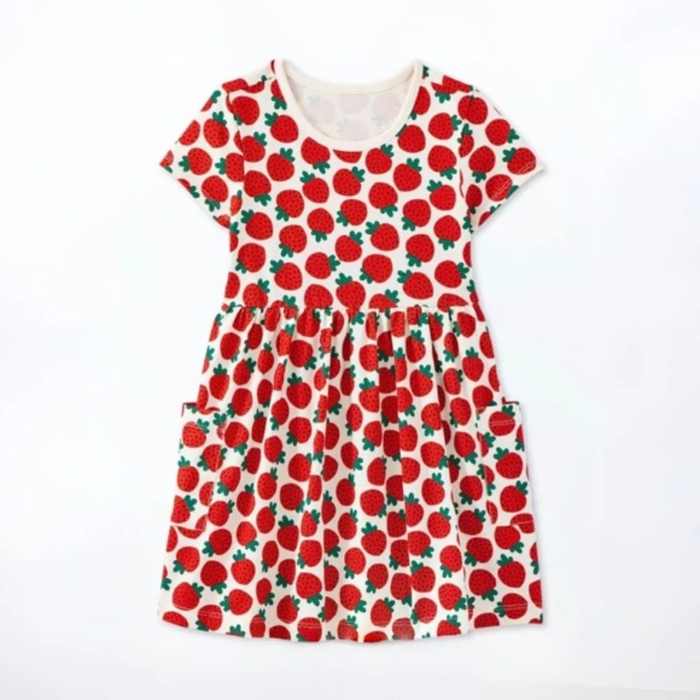HANNA ANDERSSON GIRLS STRAWBERRY PRINT PLAYGROUND DRESS